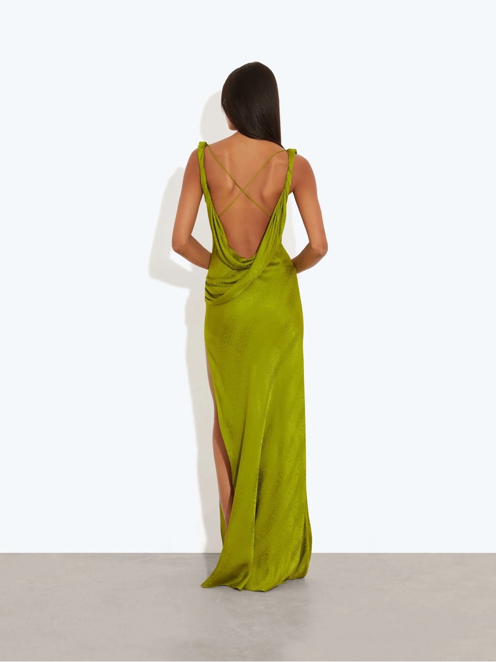Rat & Boa Navarra Silk Maxi Dress – Lime – Worn Once – Like New ✨ - Picture 4 of 7